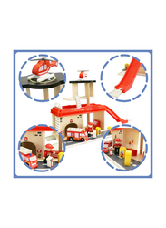 Al Ostoura Toys Fire Station with Accessories Montessori Wooden Activity Cube, Ages 3+