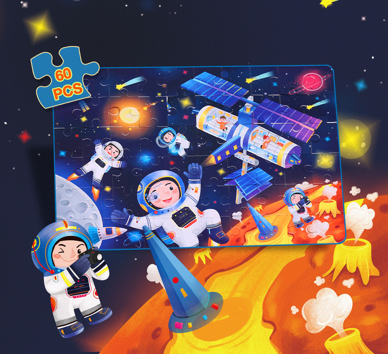 Al Ostoura Toys 60-Piece Astronaut Educational Jigsaw Puzzle