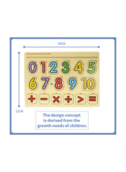 Al Ostoura Toys Wooden Digital Numeric 0-10 Shape Learning Educational Toy, Ages 2+