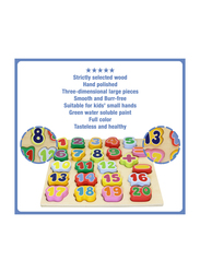 Al Ostoura Toys Wooden Digital Numeric 1-20 Shape Learning Educational Toy, Ages 2+
