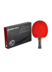 Winmax Short Handle 4 Stars Table Tennis Racket, Red/Black