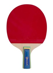 Winmax Short Handle 1 Stars Table Tennis Racket, Red/Blue/Brown