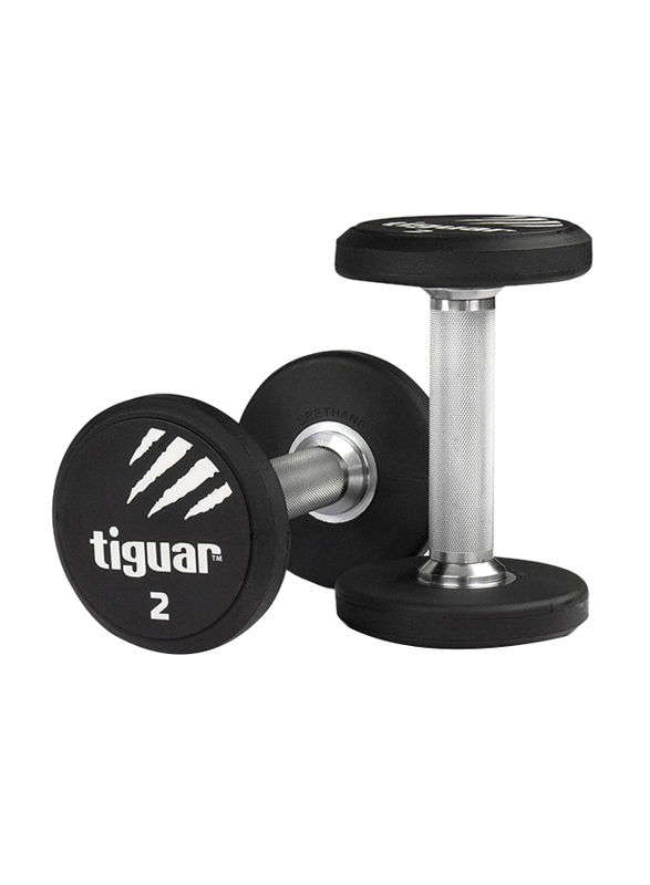 Tiguar PU Round Dumbbell, 2KG, Black