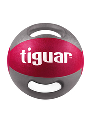 Tiguar Medicine Ball with Handles, 9KG, Red/Grey