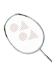 Yonex Voltric Ace Adult Strung Badminton Racket, Silver/White