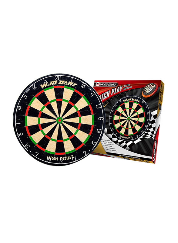 Winmax 18-inch Best Blade Wire Bristle Dartboard with Number Ring, Multicolour