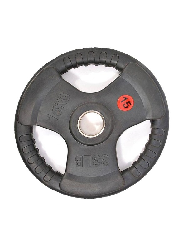 Harley Fitness Olympic Rubber Coated Weight Plate, 15KG, Black