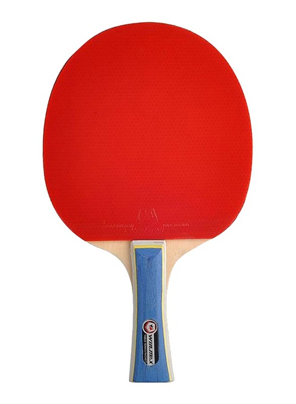 Winmax Long Handle 2 Stars Table Tennis Racket, Red/Blue/Brown