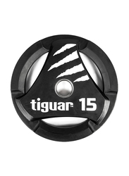 Tiguar PU Olympic Weight Plate, 15Kg, Black