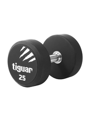 Tiguar PU Round Dumbbell, 25KG, Black