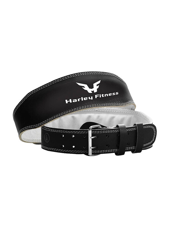 

Harley Fitness Weight Lifting Leather Belt, Double Extra Large, White/Black