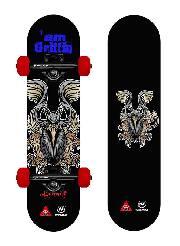 Winmax Griffin Skateboard, Black/Blue/Red