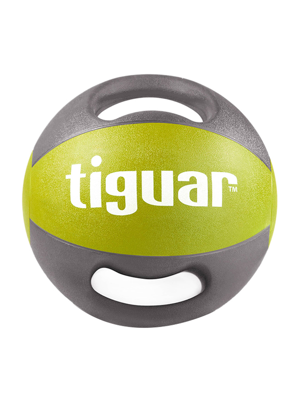 Tiguar Medicine Ball with Handles, 7KG, Green/Grey