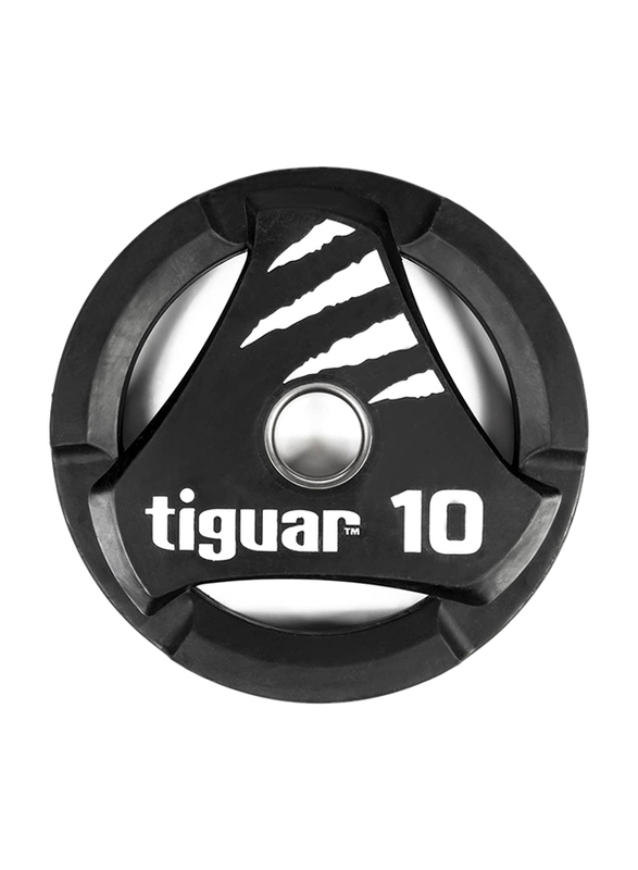 Tiguar PU Olympic Weight Plate, 10Kg, Black