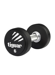 Tiguar PU Round Dumbbell, 6KG, Black