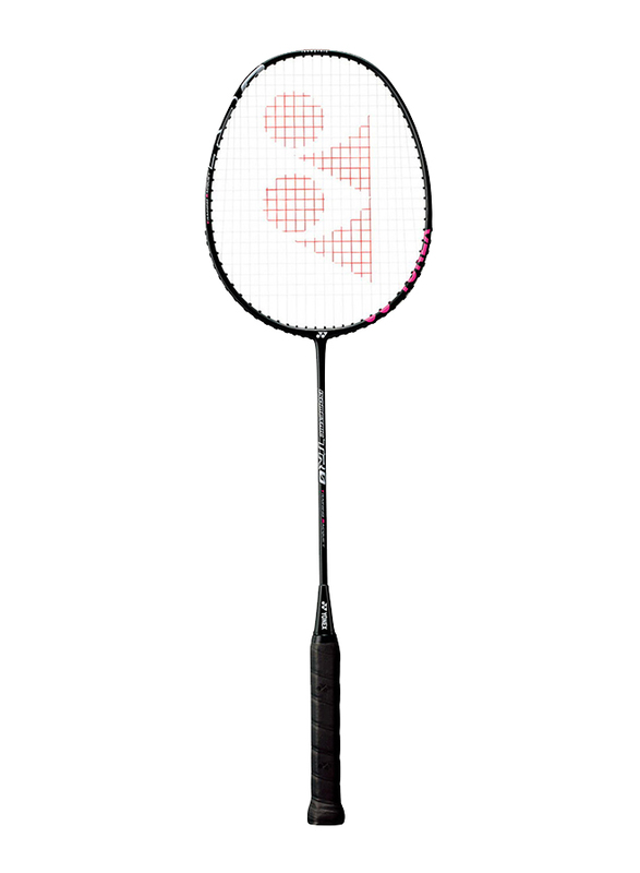 Yonex Isometric Tro Training Adult Strung Badminton Racket, Black