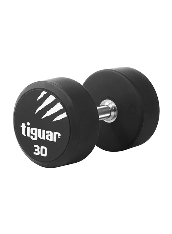 Tiguar PU Round Dumbbell, 30KG, Black