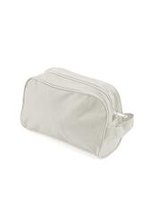 Jinou Cosmetics Make up Multipurpose Beauty Bag Pouch with Zipper, Carrying Handle (Beige/ 21.5 x 14 x 10 cm)