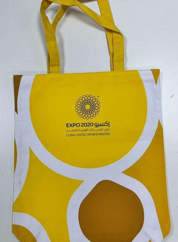 Expo 2020 Cotton Tote Bag, White/Yellow