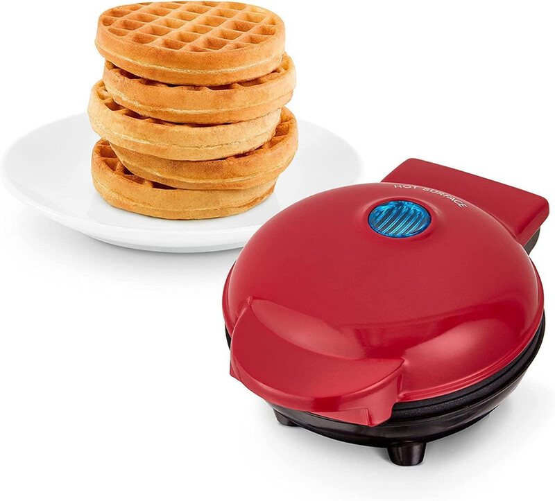 Jinou Mini Waffle Maker - Made with Premium Quality Plastic & Non-Stick Coating - Pancake Maker for Brownies, Cookies, Quesadillas, Calzones, Hash Browns, Grilled Cheeses, and other Foods.