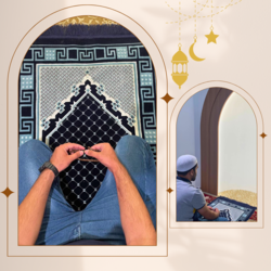 سجادة صلاة جينو مع غطاء نماز مجاني وسرير تسبيح، مصنوعة من مخمل تركي ناعم عالي الجودة، سجادة صلاة هدية رمضان للرجال والنساء والأجداد والأطفال