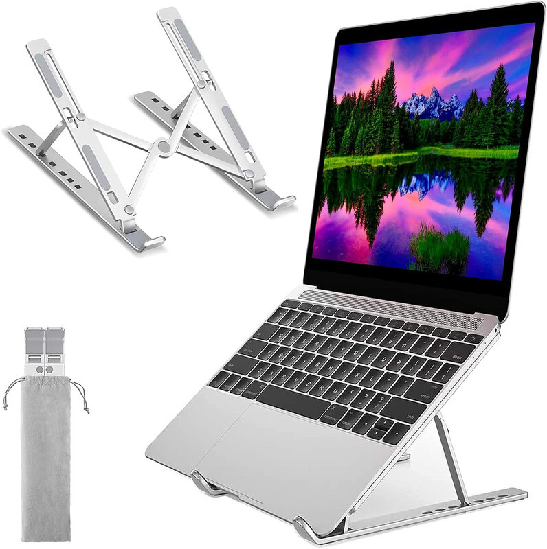 Adjustable Laptop Stand For Desk - Made With Premium Quality Aluminium - Portable Macbook Stand - Compatiable For Every Laptop, Tablet And Book