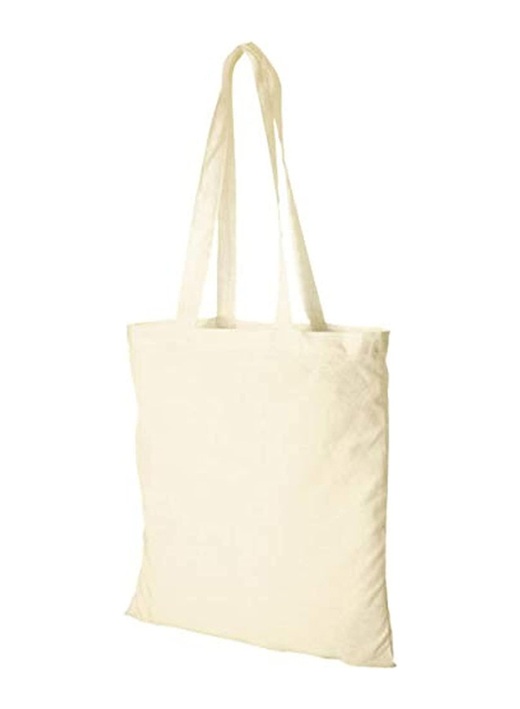 Plain Fabric Cotton Canvas Tote Bag, White