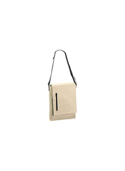 Shoulder Side Bag with Velcro Flap Closure, White