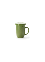 380ml Ceramic Tea Bag Mug with Cover, Green