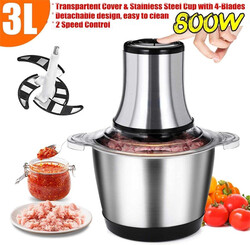 Jinou Meat Grinder Machine Made with Premium Quality High Speed Copper Motor with Rust Proof Stainless Steel Bowl - meat mincer for meat, onions, ham, garlic, onion, herbs and spices