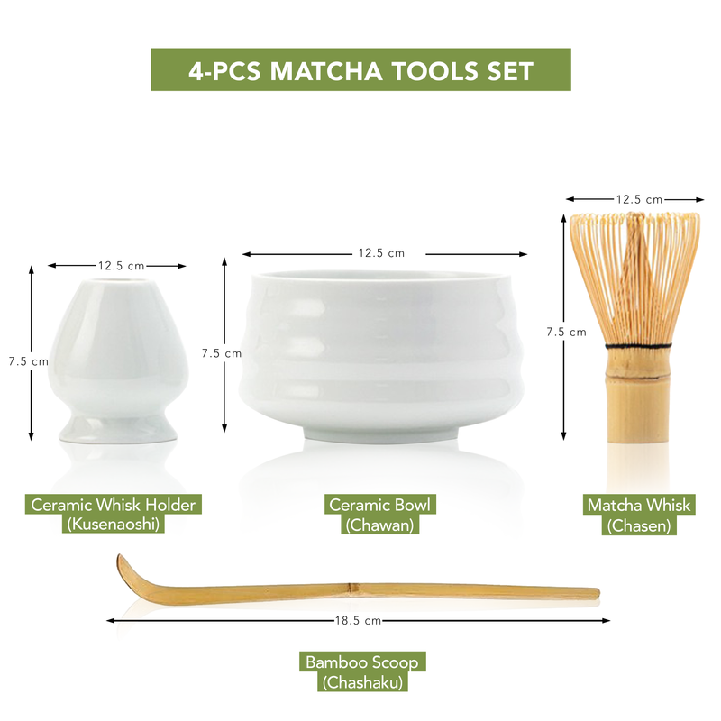 Jinou Matcha Set Made With Natural Bamboo And Premium Quality Ceramic Matcha Whisk For Mixing The Matcha Tea 4 pcs set