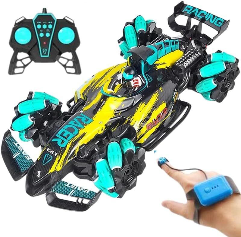 Jinou Remote Control Car  Made with Premium Quality plastic with high power 4WD Dual Motor  Kids toys Car with Remote Control and Smart Watch Gesture Control with Finger