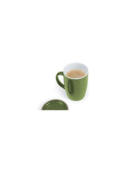380ml Ceramic Tea Bag Mug with Cover, Green