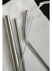 6-Piece Stainless Steel Telescopic Straw, Silver