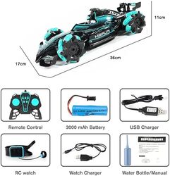 Jinou Remote Control Car  Made with Premium Quality plastic with high power 4WD Dual Motor  Kids toys Car with Remote Control and Smart Watch Gesture Control with Finger