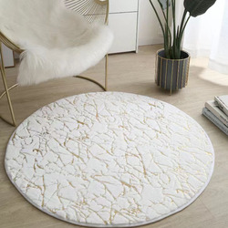Mei Lifestyle Super Soft Rabbit Fur Round Living Room Carpet With Water Proof Material And Anti Slip Bottom (Size 80CM)