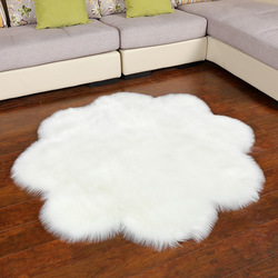Mei Lifestyle Super Soft Rabbit Fur Flower Design Living Room Carpet With Anti Slip Bottom (Size 80CM)