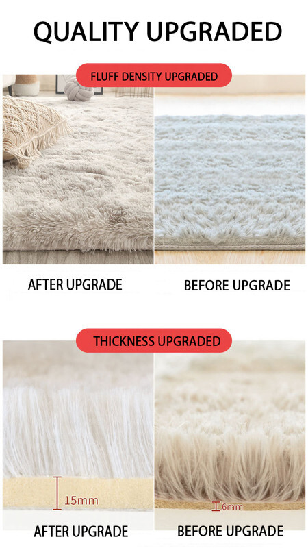 Modern Wool Fluffy Floor Mat Carpet with Antislip High Pile Bottom with Upgraded Foam (Size 120*160CM)