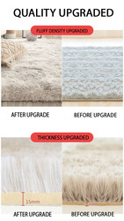 Modern Wool Fluffy Floor Mat Carpet with Antislip High Pile Bottom with Upgraded Foam (Size 120*160CM)