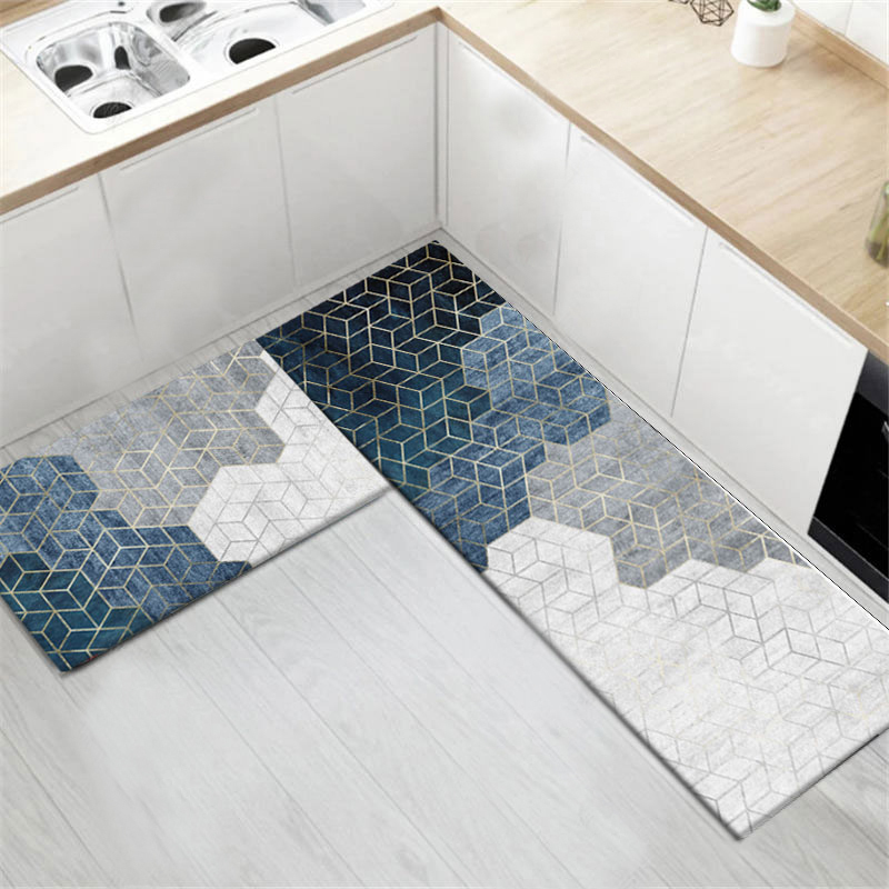 Mei Lifestyle 2 PCS Set Large Kitchen Mats With Thick Non Slip Bottom For Kitchen Floor With Beautiful Design (50X80CM And 50X160CM)