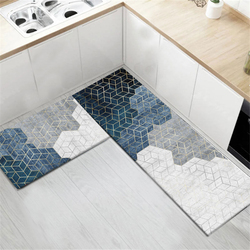 Mei Lifestyle 2 PCS Set Large Kitchen Mats With Thick Non Slip Bottom For Kitchen Floor With Beautiful Design (50X80CM And 50X160CM)