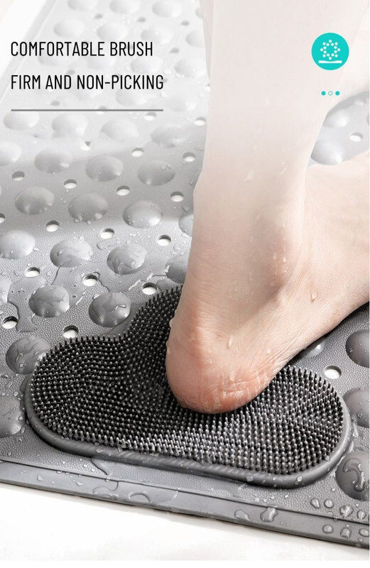 سجادة حوض الاستحمام للتدليك والمضادة للانزلاق من Mei Lifestyle مع كوب شفط وفتحة تصريف سريعة الجفاف لأرضية الدش (40×70 سم)