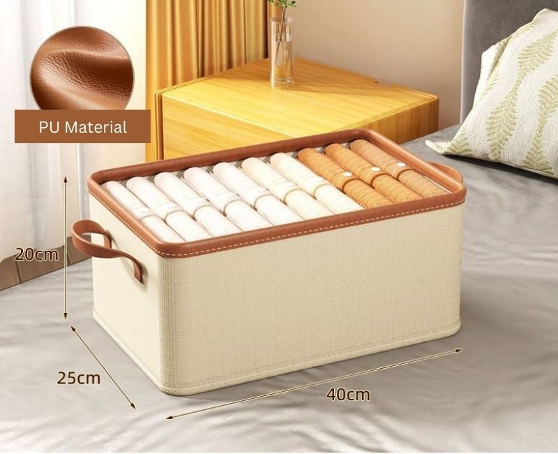 Household Foldable Clothes Storage Boxes Underwear Closet Organizer Wardrobe Drawer 36*25*20CM (18L)