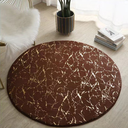 Mei Lifestyle Super Soft Rabbit Fur Round Living Room Carpet With Water Proof Material And Anti Slip Bottom (Size 80CM)