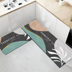 Mei Lifestyle 2 PCS Set Large Kitchen Mats With Thick Non Slip Bottom For Kitchen Floor With Beautiful Design (50X80CM And 50X160CM)