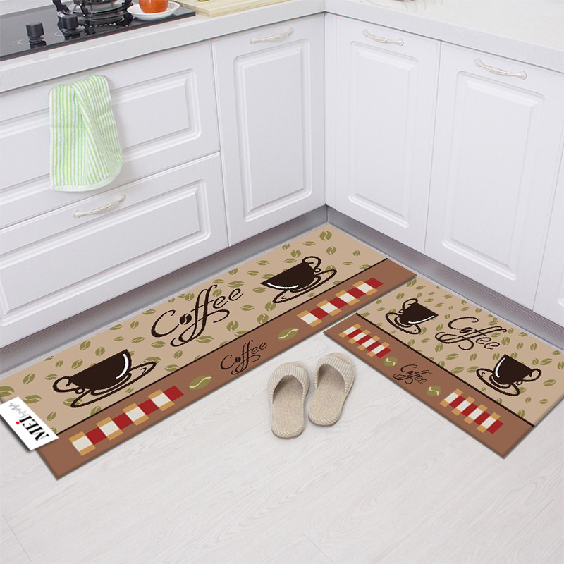 2 PCS Set Large Kitchen Mats With Thick Non Slip Bottom For Kitchen Floor With Beautiful Design 50*80CM And 50*160CM