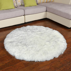 Mei Lifestyle Super Soft Rabbit Fur Round Living Room Carpet With Anti Slip Bottom (Size 80CM)