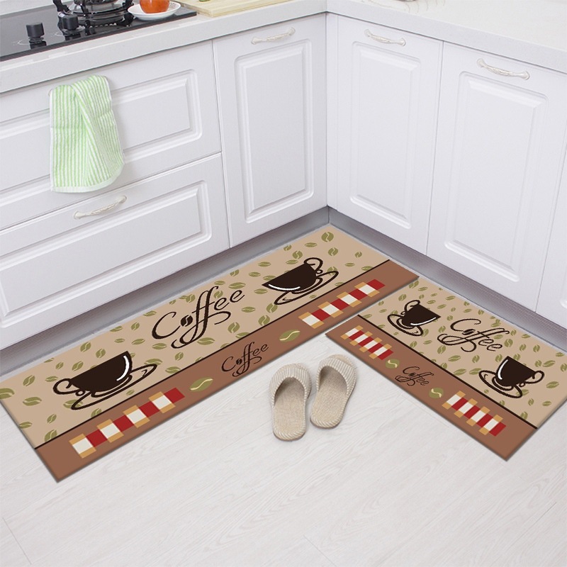 2 PCS Set Large Kitchen Mats With Thick Non Slip Bottom For Kitchen Floor With Beautiful Design 50*80CM And 50*160CM