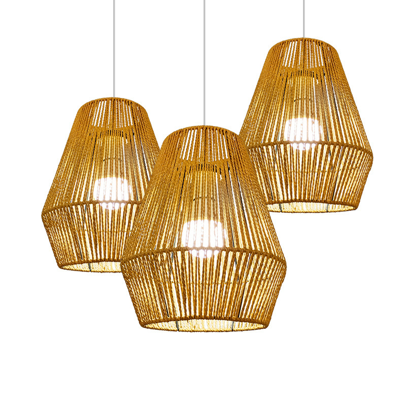 Hand Woven Rattan Cage Pendant Light Cover With Aesthetic Design 1 cage