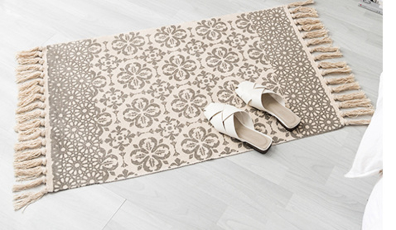 Ethnic Style Handwoven Tassel Carpet For Living Room Bedroom (Size 60*90CM)